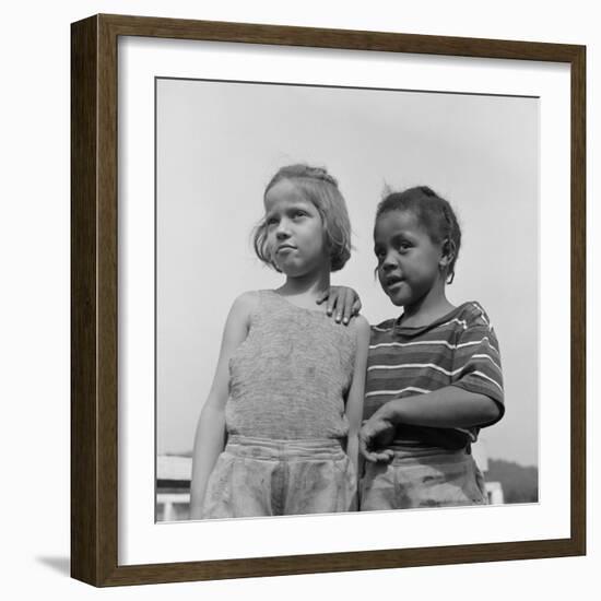 Two Girls at Camp Christmas Seals, a Racially Integrated Summer Camp in Haverstraw, NY-Gordon Parks-Framed Photo