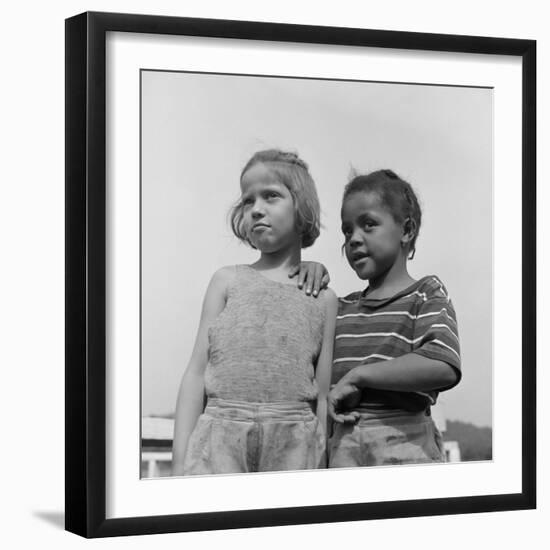 Two Girls at Camp Christmas Seals, a Racially Integrated Summer Camp in Haverstraw, NY-Gordon Parks-Framed Photo