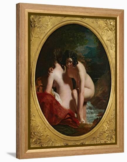 Two Girls Bathing (Oil on Panel)-William Etty-Framed Premier Image Canvas