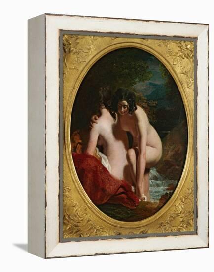 Two Girls Bathing (Oil on Panel)-William Etty-Framed Premier Image Canvas