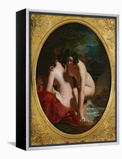 Two Girls Bathing (Oil on Panel)-William Etty-Framed Premier Image Canvas