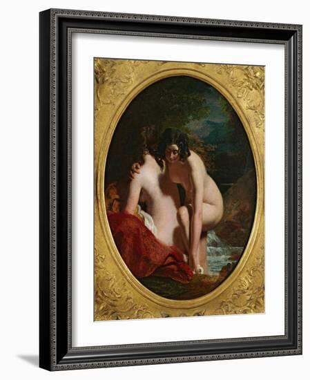 Two Girls Bathing (Oil on Panel)-William Etty-Framed Giclee Print