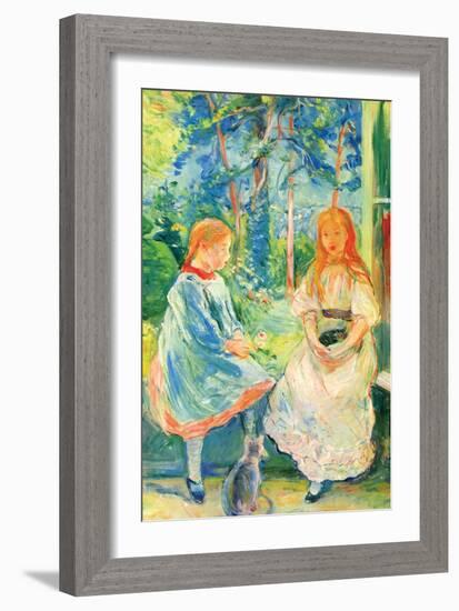 Two Girls by the Window-Berthe Morisot-Framed Art Print