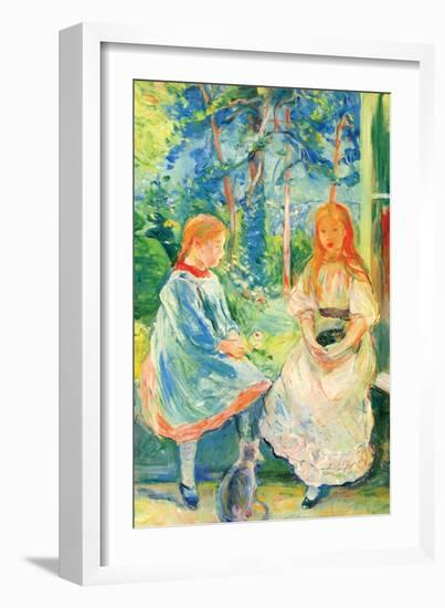 Two Girls by the Window-Berthe Morisot-Framed Art Print