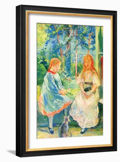 Two Girls by the Window-Berthe Morisot-Framed Art Print