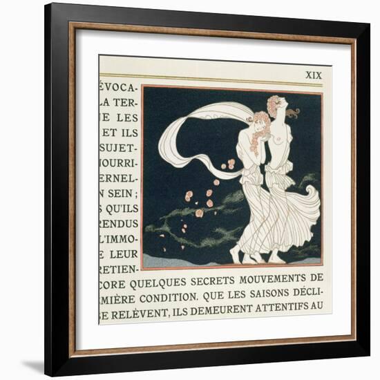 Two Girls Dressed in Greek Style, Illustration from 'Les Mythes' by Paul Valery (1871-1945)-Georges Barbier-Framed Giclee Print