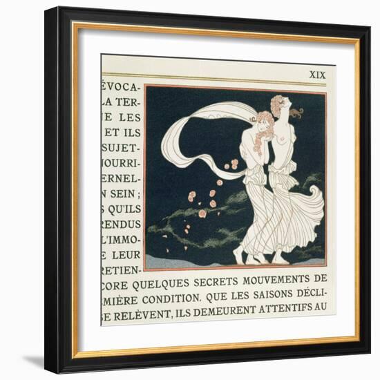 Two Girls Dressed in Greek Style, Illustration from 'Les Mythes' by Paul Valery (1871-1945)-Georges Barbier-Framed Giclee Print