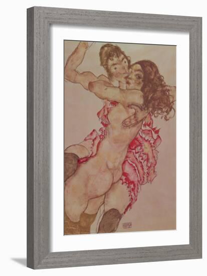 Two Girls Embracing, 1915-Egon Schiele-Framed Giclee Print