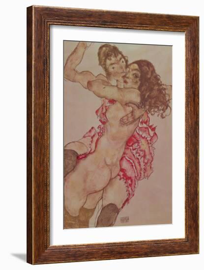 Two Girls Embracing, 1915-Egon Schiele-Framed Giclee Print