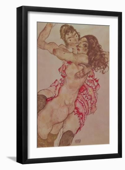 Two Girls Embracing, 1915-Egon Schiele-Framed Giclee Print
