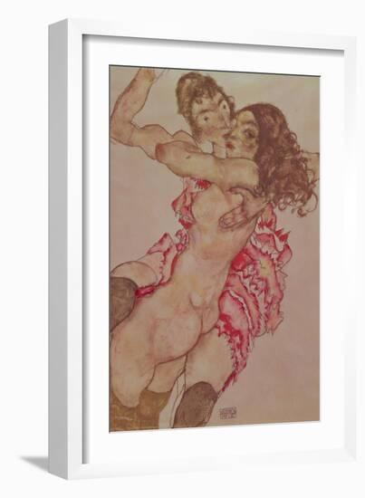 Two Girls Embracing, 1915-Egon Schiele-Framed Giclee Print