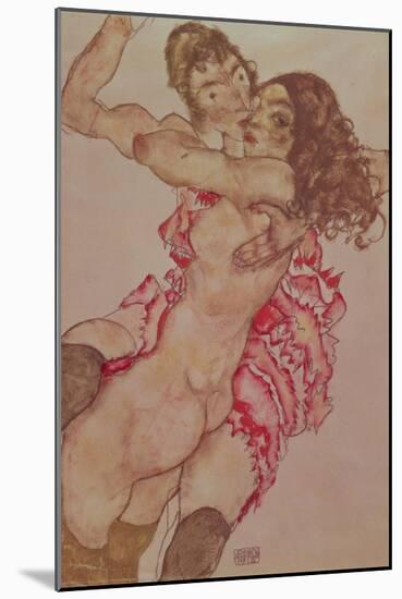 Two Girls Embracing, 1915-Egon Schiele-Mounted Giclee Print