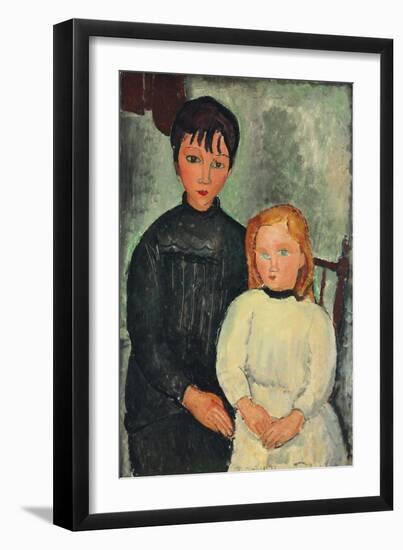 Two Girls; Les deux filles, 1918-Amedeo Modigliani-Framed Giclee Print