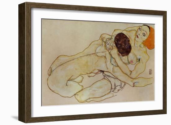 Two Girls (Lovers), 1914-Egon Schiele-Framed Giclee Print