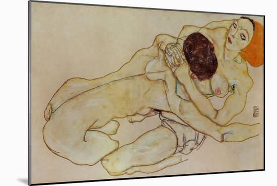 Two Girls (Lovers), 1914-Egon Schiele-Mounted Giclee Print