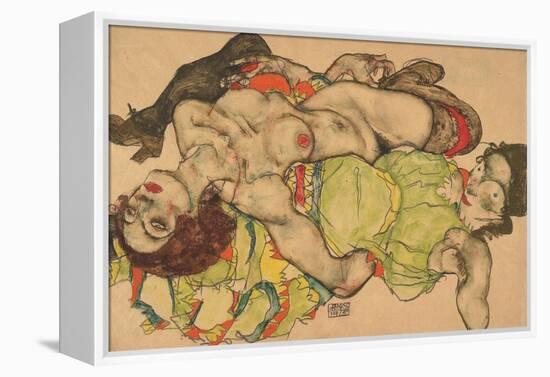 Two Girls Lying Entwined, 1915-Egon Schiele-Framed Premier Image Canvas