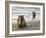 Two Girls on Beach at Dusk, Camel Waiting, Ganpatipule, Karnataka, India, Asia-Annie Owen-Framed Photographic Print