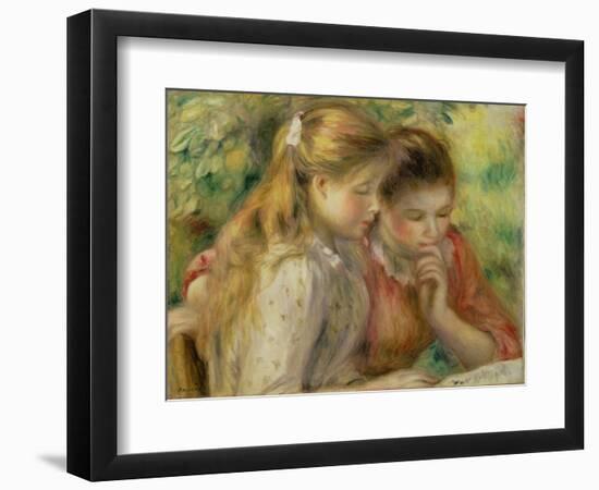 Two Girls Reading, C.1892 (Oil on Canvas)-Pierre Auguste Renoir-Framed Giclee Print
