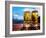 Two Glasses of Beer with Mountains-Markus Bleichner-Framed Art Print