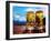 Two Glasses of Beer with Mountains-Markus Bleichner-Framed Art Print