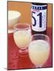 Two Glasses of Pastis, Bottle of Pastis Behind-Peter Medilek-Mounted Photographic Print