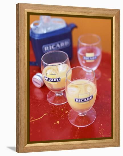Two Glasses of Pernod with Ice and Jug of Ice Cubes-Peter Medilek-Framed Premier Image Canvas
