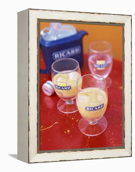 Two Glasses of Pernod with Ice and Jug of Ice Cubes-Peter Medilek-Framed Premier Image Canvas