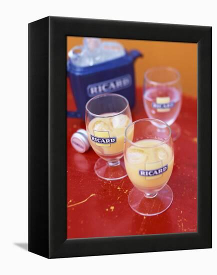 Two Glasses of Pernod with Ice and Jug of Ice Cubes-Peter Medilek-Framed Premier Image Canvas