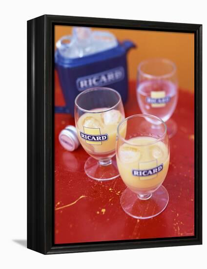 Two Glasses of Pernod with Ice and Jug of Ice Cubes-Peter Medilek-Framed Premier Image Canvas