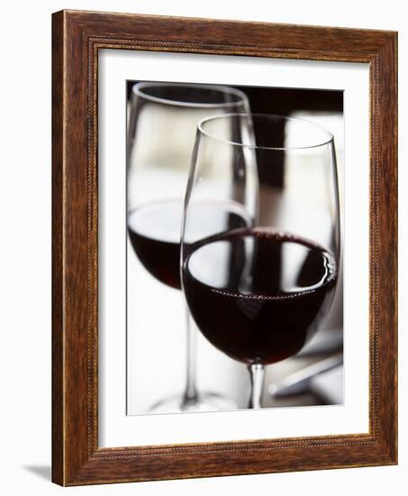 Two Glasses of Red Wine-null-Framed Photographic Print