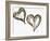 Two Gold and Black Hearts-Gina Ritter-Framed Art Print