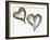 Two Gold and Black Hearts-Gina Ritter-Framed Art Print