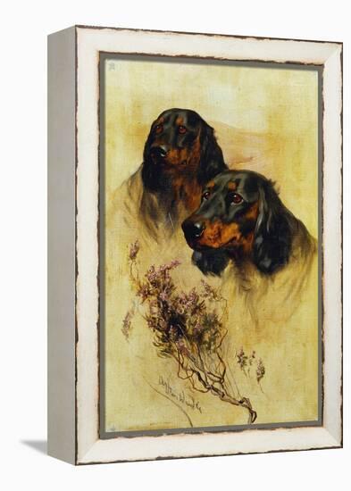 Two Gordon Setters (Oil on Canvas)-Arthur Wardle-Framed Premier Image Canvas