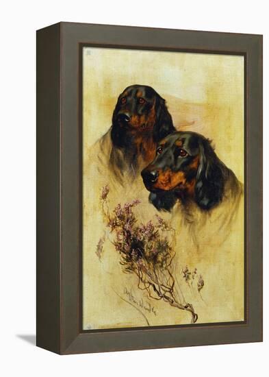 Two Gordon Setters (Oil on Canvas)-Arthur Wardle-Framed Premier Image Canvas