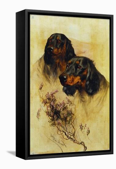 Two Gordon Setters (Oil on Canvas)-Arthur Wardle-Framed Premier Image Canvas