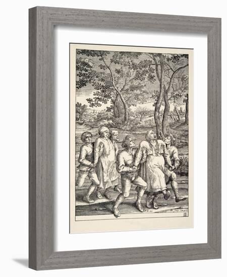 Two Groups of Peasants Following the Pilgrimage of Epilepsy, C.1642-Pieter Bruegel the Elder-Framed Giclee Print