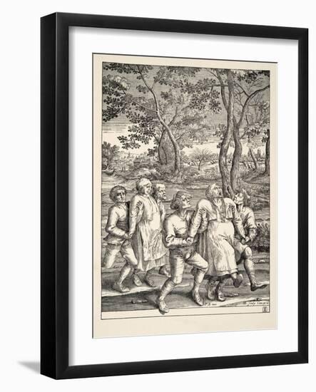 Two Groups of Peasants Following the Pilgrimage of Epilepsy, C.1642-Pieter Bruegel the Elder-Framed Giclee Print