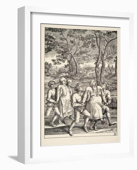 Two Groups of Peasants Following the Pilgrimage of Epilepsy, C.1642-Pieter Bruegel the Elder-Framed Giclee Print