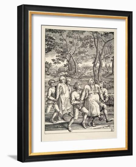 Two Groups of Peasants Following the Pilgrimage of Epilepsy, C.1642-Pieter Bruegel the Elder-Framed Giclee Print