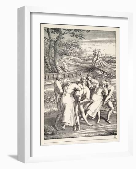 Two Groups of Peasants Following the Pilgrimage of Epilepsy, C.1642-Pieter Bruegel the Elder-Framed Giclee Print