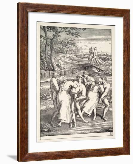 Two Groups of Peasants Following the Pilgrimage of Epilepsy, C.1642-Pieter Bruegel the Elder-Framed Giclee Print