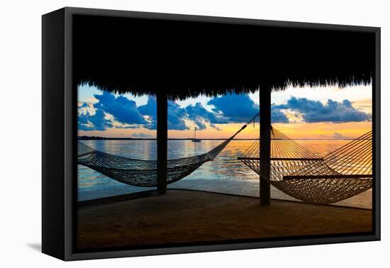 Two Hammocks at Sunset - View of Gulf of Mexico - Florida - USA-Philippe Hugonnard-Framed Premier Image Canvas