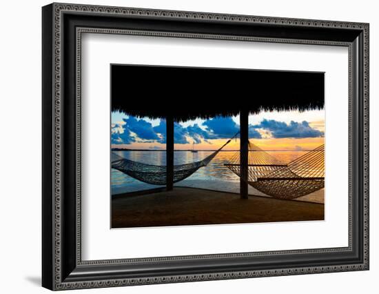 Two Hammocks at Sunset - View of Gulf of Mexico - Florida - USA-Philippe Hugonnard-Framed Photographic Print