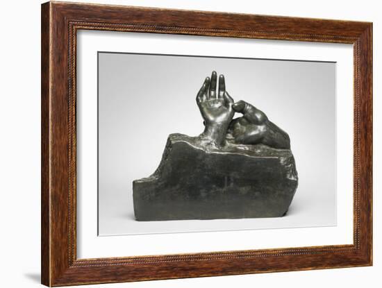 Two Hands, Modeled before 1909, Cast by Alexis Rudier (1874-1952), 1925 (Bronze)-Auguste Rodin-Framed Giclee Print