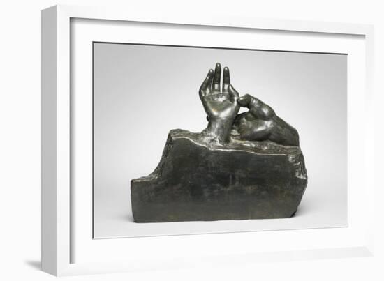 Two Hands, Modeled before 1909, Cast by Alexis Rudier (1874-1952), 1925 (Bronze)-Auguste Rodin-Framed Giclee Print