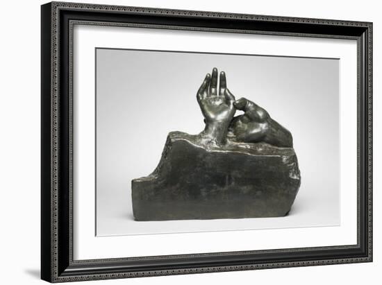 Two Hands, Modeled before 1909, Cast by Alexis Rudier (1874-1952), 1925 (Bronze)-Auguste Rodin-Framed Giclee Print