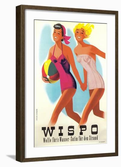 Two Happy Bathing Beauties-null-Framed Art Print