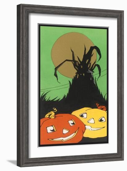 Two Happy Jack O'Lanterns-null-Framed Art Print