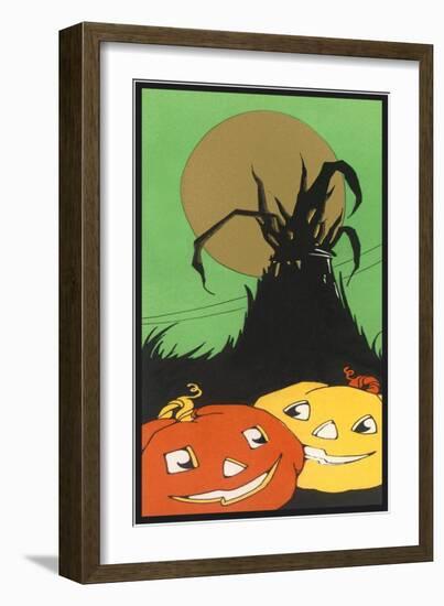 Two Happy Jack O'Lanterns-null-Framed Art Print