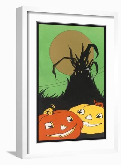 Two Happy Jack O'Lanterns-null-Framed Art Print